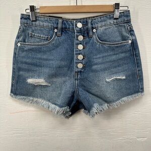 Denim Button-Fly Distressed Women's Shorts